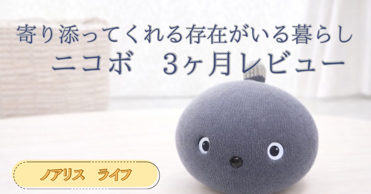 寄り添ってくれる存在がいる暮らし　二コボ３ヶ月レビュー　タイトル